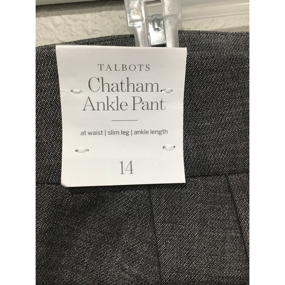 NWT Talbots Chatham Ankle Pants Women 14 Grey Sharkskin Stretch Office Career - Picture 6 of 7